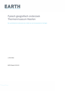 Fysisch Geografisch Onderzoek Thermenmuseum Heerlen