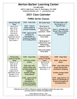 FINRA Securities Classes