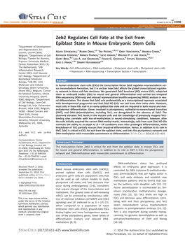 Zeb2 Regulates Cell Fate at the Exit from Epiblast State In