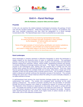 Karst Heritage