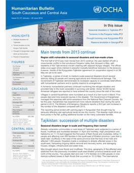 Succession of Multiple Disasters Humanitarian Bulletin