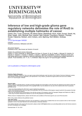 Inference of Low and High-Grade Glioma Gene