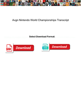 Avgn Nintendo World Championships Transcript Sharing