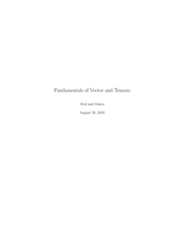 Fundamentals of Vector and Tensors