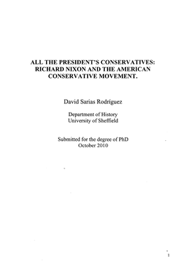 The President's Conservatives: Richard Nixon and the American Conservative Movement