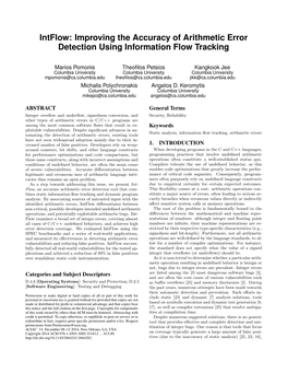 Intflow: Improving the Accuracy of Arithmetic Error Detection Using Information Flow Tracking