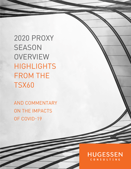 2020 Proxy Season Overview Highlights from the Tsx60