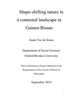 Shape-Shifting Nature in a Contested Landscape in Guinea-Bissau