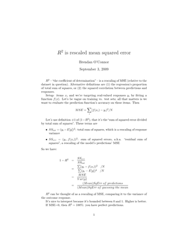 R2 Is Rescaled Mean Squared Error