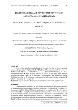 Chemical Constituents of Lagascea Mollis Cavanilles