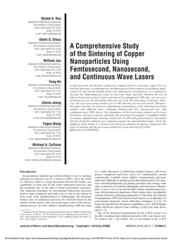 A Comprehensive Study of the Sintering of Copper Nanoparticles