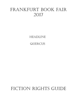 Frankfurt Book Fair 2017 Fiction Rights Guide