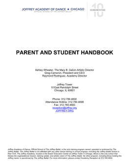 2020-2021 Parent & Student Handbook