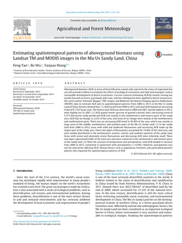 Estimating Spatiotemporal Patterns of Aboveground Biomass Using