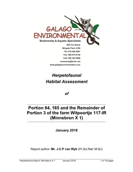 Herpetofaunal Habitat Assessment Portion 64