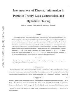 Interpretations of Directed Information in Portfolio Theory, Data