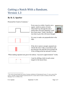 Cutting a Notch with a Bandsaw, Version 1.3