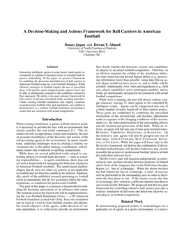 A Decision-Making and Actions Framework for Ball Carriers in American Football