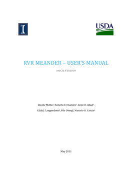 RVR Meander User Manual—Arcgis Version