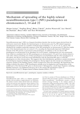 NF1) Pseudogenes on Chromosomes 2, 14 and 22