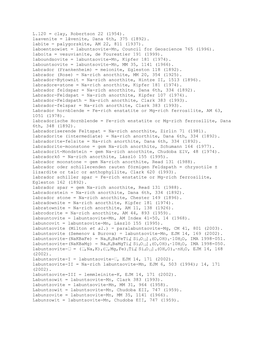 Glossary of Obsolete Mineral Names