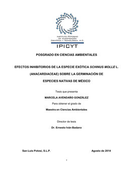 Posgrado En Ciencias Ambientales Efectos