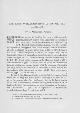 THE FIRST AUTHORIZED ISSUE of EDWARD the CONFESSOR.L ~C R