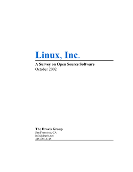 Linux, Inc. a Survey on Open Source Software October 2002