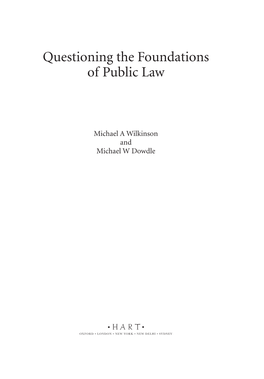 Questioning the Foundations of Public Law