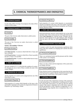 6. Chemical Thermodynamics and Energetics