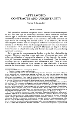 Contracts and Uncertainty