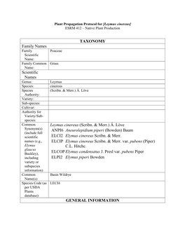 Draft Plant Propagation Protocol