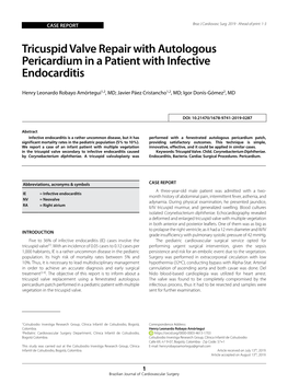 Tricuspid Valve Repair with Autologous Pericardium in a Patient with Infective Endocarditis