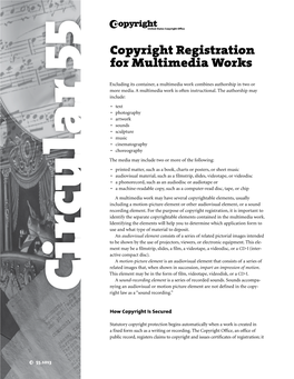 Copyright Registration for Multimedia Works · 2