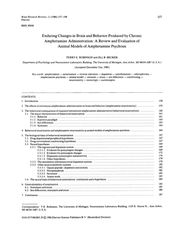 Enduring Changes in Brain and Behavior Produced by Chronic Amphetamine Administration: a Review and Evaluation of Animal Models of Amphetamine Psychosis