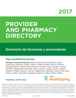 Provider and Pharmacy Directory Provider 2017