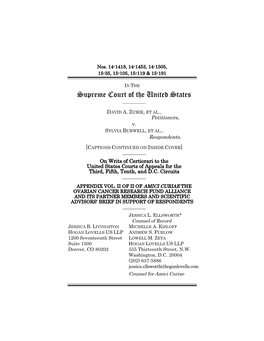 The Ovarian Cancer Research Fund Alliance SCOTUS