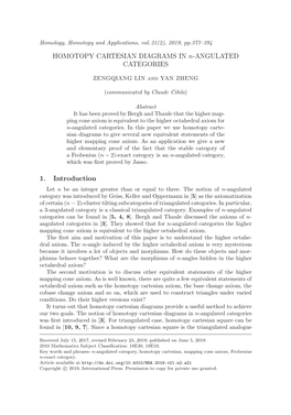 HOMOTOPY CARTESIAN DIAGRAMS in N-ANGULATED CATEGORIES 1