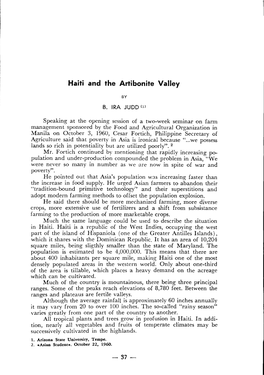 Haiti and the Artibonite Valley