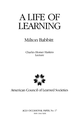 Milton Babbitt