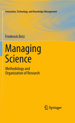 Managing Science: Methodology and Organization of Research