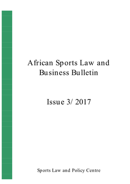 African Sports Law and Business Bulletin 3/2017