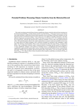 Potential Problems Measuring Climate Sensitivity from the Historical Record