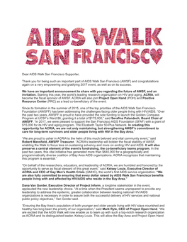 Aids Walk Statement