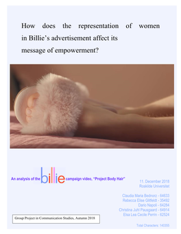 How Does the Representation of Women in Billie's Advertisement