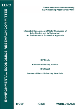 Integrated Management of Water Resources of Lake Nainital and Its Watershed: an Environmental Economics Approach