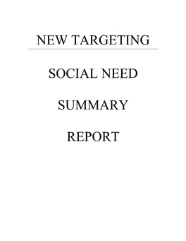 New Targeting Social Need Summary Report