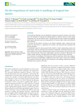 On the Importance of Root Traits in Seedlings of Tropical Tree Species