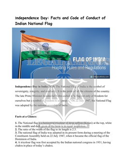 Facts and Code of Conduct of Indian National Flag