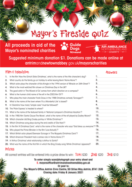 Mayor's Fireside Quiz Film and TV.Indd